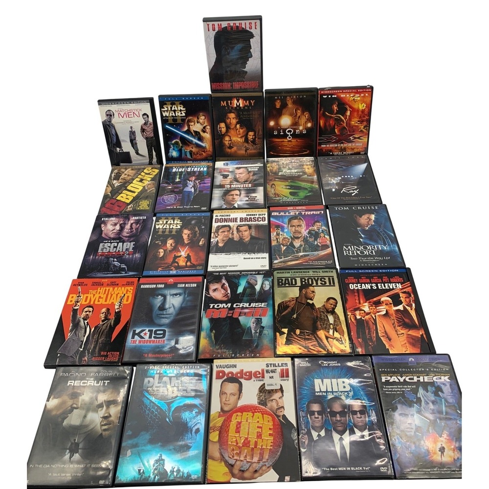 DVD Movie Lot 25 Titles Action Sci-Fi Star Wars Fast‎ & Furious Mission Imp